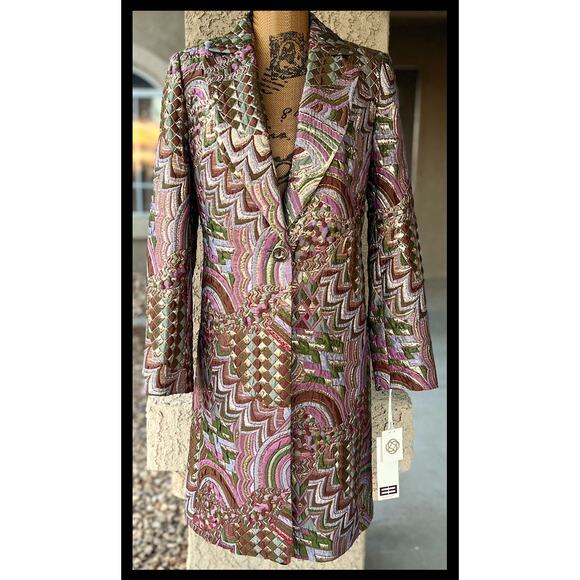 Elcetera Sparkling Multi Metallic Colors Blazer Size 6 NWT - Picture 2 of 6